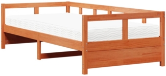 vidaXL Tagesbett mit Matratze Wachsbraun 80x200 cm Massivholz Kiefer 3321049
