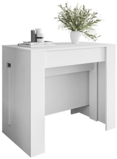 ALLHOUSE24 Konsolentisch 237 ausziehbarer Tisch weiß matt Konsole mit 4 Einsätze, Die Tischplatte ist ausziehbar von 52 cm bis 238 cm