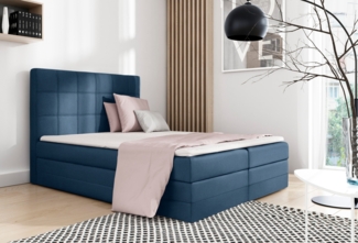 99rooms Minor Boxspringbett Strukturstoff INARI Dunkelblau 180x200 cm