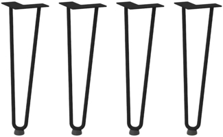 vidaXL Haarnadelbeine für Couchtisch 4 Stk. Schwarz 42 cm Massivstahl 4012420