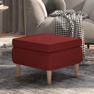 vidaXL Hocker mit Holzbeinen Weinrot Stoff [329449]