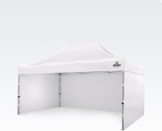 Pop up zelt 3x4,5 m - mit 3 Wänden - Weiß