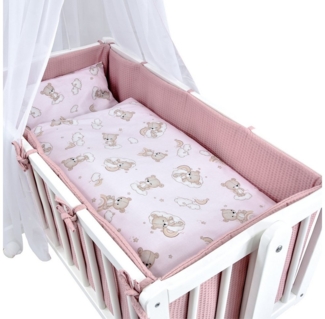 Baby-Delux Babybettwäsche Baby Wiegenset Waffelpique, Textilien, 6 teilig, Wiegenset 6-tlg. für Babywiege 90x40 (ohne Wiege) verschiedene Designs