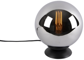 Qazqa Tischleuchte Pallon, ohne Leuchtmittel, E27, Silber, Art Deco, Glas, 1-flammig