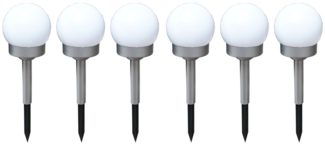 6x LED Solar Steckleuchten Kugel, Durchmesser 10 cm, SOLAR