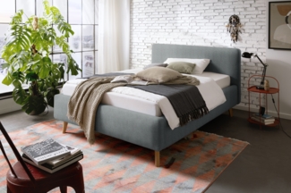 Polsterbett >Mattis mit BK< Liegefläche 140x200 cm, Hevre türkis, Stellmaß: 161x105x218cm (BxHxT)