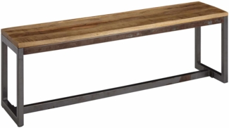 Esszimmerbank 120 x 46 x 45 cm Mango Massivholz / Metall Holzbank Vintage