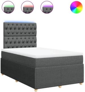 vidaXL Boxspringbett mit Matratze Dunkelgrau 120x190 cm Stoff 3294303