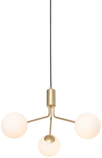 Qazqa Pendelleuchte Coby, ohne Leuchtmittel, G9, Gold/Messing, Art Deco, Glas, 3-flammig