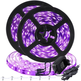 Rosnek LED-Streifen LED-UV-Schwarzlicht-Streifen, 5M/12M,Flexible, Party Club Bar Deko