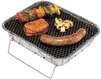 Campinggrill Einmalgrill zündfertig mit Holzkohle Einweggrill Grillschale