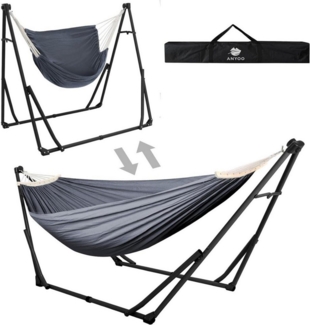 LuxusKollektion Campingstuhl Anyoo Hängematte und Hängesessel Set für Outdoor Indoor Relaxen