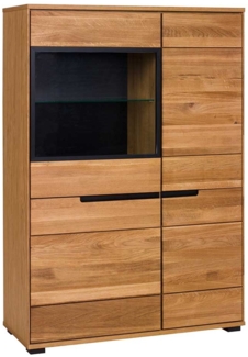 Vitrine Luisa / Lola , Echtholz, Holzwerkstoff , Holzfarben , 102 x 147 x 41 cm