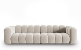 Micadoni Modulares Sofa Lupine 4-Sitzer Samtstoff Beige