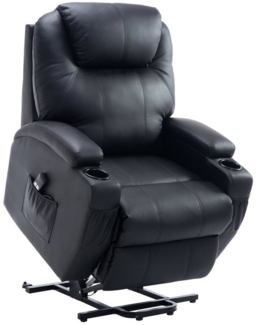 HOMCOM Massagesessel Fernsehsessel (Set, 1-St, Sessel), Aufstehsessel mit Aufstehhilfe Kunstleder Schwarz