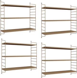 Modulares Wandregal Strängnäs 4er Set Hellbraun [en. casa]