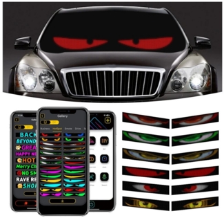 QUBEBU LED Stripe 2in1 Devil's Eye Lampe For Cars Led Augen für Lkw, Ambiente Innenraum, mit APP-Steuerung und Fernbedienung, Kompatibel mit iOS und Android
