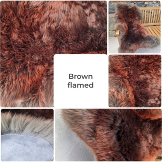 Provellus Fellteppich Premium Schaffell Natur Unikat ungeschoren, 5–10 cm Wolle, 30x30cm rund