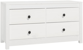 vidaXL Beistellschrank Weiß 100x40x54 cm Massivholz Kiefer 821775