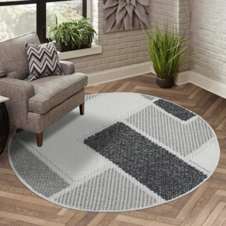 Carpet City Teppich LINDO 8877, rund, Höhe: 11 mm, Kurzflor, Hochtief-Muster/ 3D-Effekt, Boho-Stil, Wohnzimmer
