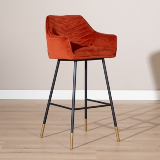 Bronx71 Barhocker Samt Fiona 65 - 78 cm kupfer