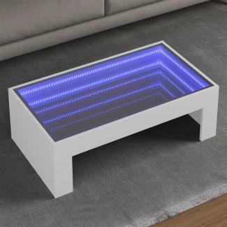 vidaXL Couchtisch mit Infinity-LED Weiß 90x50x30 cm 847616