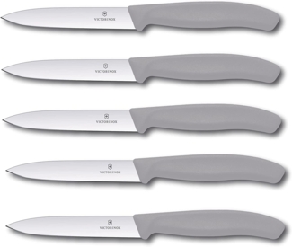 Victorinox | 5er Set Gemüsemesser Tomatenmesser | Swiss Classic 10 cm | Cool Grey | perfekt für präzises Schneiden & Schälen | langlebige Qualität