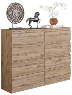 Furnica Kommode 8 Schubladen, Sideboard, Schubladenschrank Breite 120cm Höhe 92cm