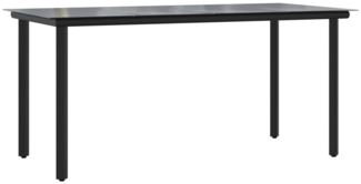 vidaXL Garten-Esstisch Schwarz 160x80x74 cm Stahl und Hartglas 319283