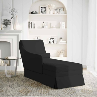 vidaXL Chaiselongue mit Nackenrolle und Rechter Armlehne Schwarz Samt 4009787