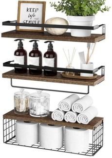SURFOU Wandregal Regal wand 3+1 Stück Hängeregal Schweberegal Küche Holzregal, für Wohnzimmer, Küche, Arbeitszimmer, Badezimmer, Regalbrett 2 Montagemöglichkeiten, Regal zur Präsentation
