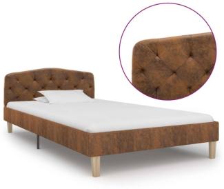 vidaXL Bettgestell Braun Wildleder-Optik 90x200 cm [284936]