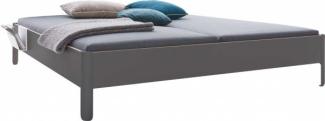 NAIT Doppelbett farbig lackiert Anthrazitgrau 140 x 200cm Ohne Kopfteil