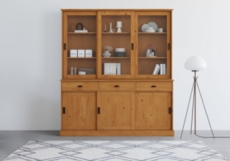 Home affaire Buffet Schröder mit 6 Schiebetüren, davon 3 mit Glaseinsatz,Br. 170 cm, Kiefer massiv