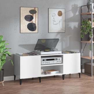 vidaXL Plattenschrank Hochglanz-Weiß 121x38x48 cm Holzwerkstoff 831935