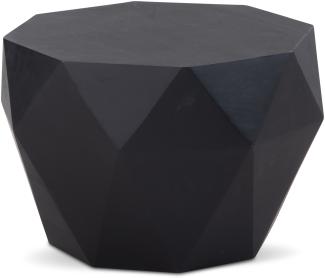 Kadima Design Couchtisch Massivholz, Achteckig, Diamant-Form, handgefertigt. Schwarz, 65x65x38 cm