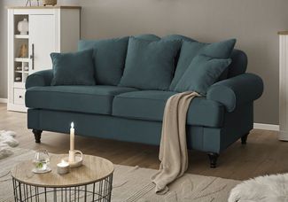 Sofa 3-Sitzer Adelina in blaugrün 200 cm