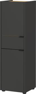 Kadima Design Schrank mit Schublade, 34x34x111, Navarra-Eiche, Leise Schließtechnik, Kollektion "Avis" für Bad. Farbe: Anthrazit-Beige