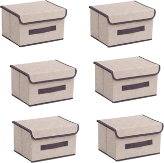 Wintfarm Aufbewahrungsbox mit Deckel Stoff 6er Set 25.5x19x16cm Storage Cubes