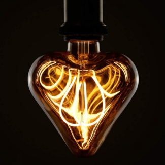 Nettlife LED-Leuchtmittel E27 3W Vintage Edison Glühlampe Herzform Dekorative Gold, E27, Warmweiß, Kann für Kronleuchter, Wandleuchte, Pendelleuchte, Tischlampe