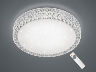 Dimmbare LED Deckenlampe PEGASUS mit Fernbedienung & Kristall, Ø 60cm