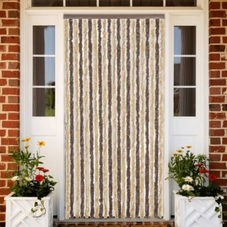vidaXL Fliegenvorhang Dunkelbraun und Beige 90x200 cm Chenille 377355