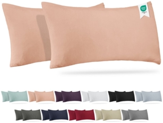 BARBONS Kissenbezug 100% Baumwolle Kissenbezug, weiche Kopfkissenbezug, Kissenhülle, (2 Stück), 165 g/m², Jersey