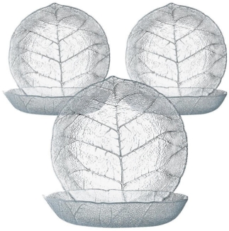 6er Set Teller tief Aspen 21cm Glas Suppenteller