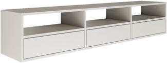 Selsey 'Framme' hängendes TV-Board mit drei Klappen und offenen Ablagen, Weiß, 150 cm