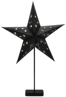 Spetebo LED Stern Deko Leuchte Weihnachtsstern aus Papier in schwarz, Timer, LED fest integriert, warm weiß, mit Timer -Funktion