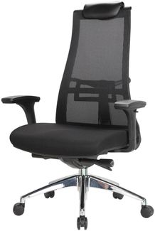 Dmora Bürostuhl Bascape Schwarz, Verstellbar, Gepolstert, 5 Rollen