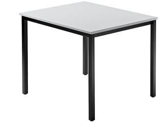 Besprechungstisch DQ08 80x80cm Grau 4-Fuß Gestellfarbe: Schwarz