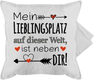 Shirtracer Kissenbezüge Mein Lieblingsplatz auf dieser Welt ist neben dir I Geschenk Beziehung, (1 Stück), Dekokissen Valentinstag Geschenk