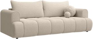 Selsey 'Dandelino' 3-Sitzer Sofa mit Schlaffunktion, Chenille-Bezug, hellbeige, ca. 90 x 250 x 112 cm